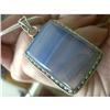 STERLING SILVER Estate BOSTWANA AGATE Pendant #1493414