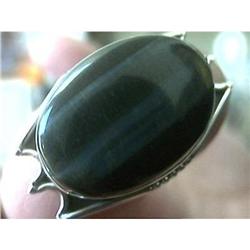 STERLING SILVER Estate RARE TIGER EYE Ring Sz 6#1493416