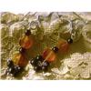 STERLING SILVER Estate RARE GARNET Earrings #1493421
