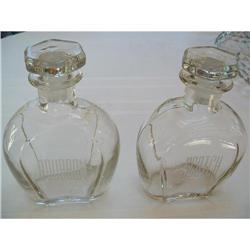 Decanters Pair  - Etched " Scotch & Bourbon" #1493436
