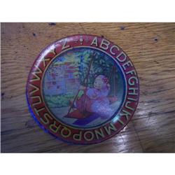 Early Childs Toy Tin ABC Plate #1493456