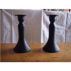 Black Satin Glass Candlesticks #1493479