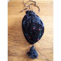 Very Early Cloth&Velvet Purse with Beading #1493485