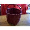 Image 1 : Early Red Painted Splint Basket #1493500