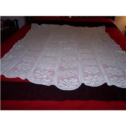 Vintage Hand Crocheted Table Cover #1493512