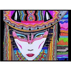 ORIG PAINTING WOMAN'S FACE W HEADDRESS #1493573