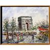 ORIG PAINTING PARIS ARC DE TRIOMPHE STREETSCAPE#1493575