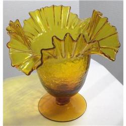 8.25? TOPAZ COLOR BLENKO C 388 FOOTED VASE MINT#1493602