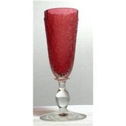 Vintage Rose Flash Overshot Lead Crystal #1493603