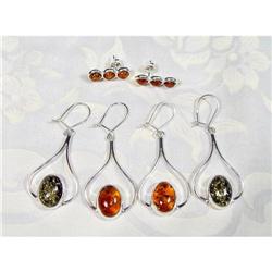 THREE pairs of Remarkable Amber Earrings #1493610