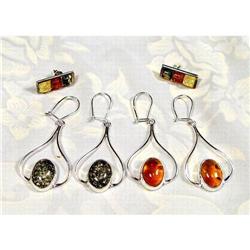 THREE pairs of Remarkable Amber Earrings #1493611