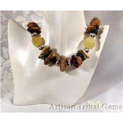 Massive BALTIC AMBER Chalcedony Sterling #1493625