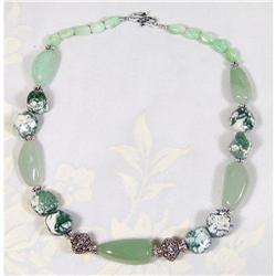 Tree Agate Chalcedony Sterling Choker~136 GRAMS#1493627