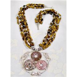 Five Strand Gemstone Silver Choker~106 GRAMS #1493628