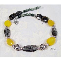 Faceted Snake Agate Chalcedony Sterling #1493629