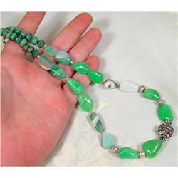 Artisan Chrysoprase Sterling Choker~77 GRAMS #1493630