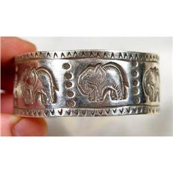 Karen Tribal ELEPHANT Silver Cuff Bracelet #1493632
