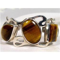 Dashing Modern Tigereye Sterling Cuff #1493634