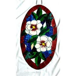 OVAL Magnolias window Painting  #1493655