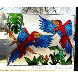 Chattering MACAWS 18x24 Window Painting #1493665