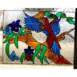 Sassy Macaw PARROT 18x24 Window Painting #1493666