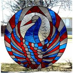 Patriotic MODERN Art Peacock Window Painting #1493669