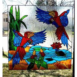 Stunning Macaw Parrot Window Painting #1493671