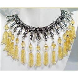 Citrine Gemstone Chandelier Choker  #1493678