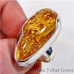 SO FINE Genuine Baltic Amber Ring s8.5 #1493692
