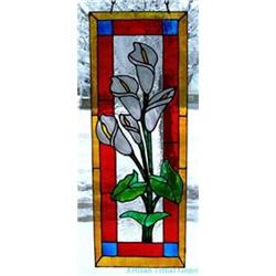 Stained Glass Painting Colorful CALLA Lilies  #1493767