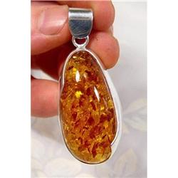 MOST Modern Baltic AMBER Sterling Pendant~26.5 #1493782