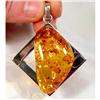 Strikingly Modern Baltic Amber Sterling Pendant#1493800