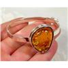 Glossy Genuine Baltic Amber Sterling Cuff #1493812