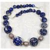 Finest HUGE Carved LAPIS Sterling CHOKER~163 #1493827