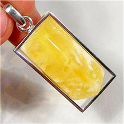 Butter Swirls BALTIC Amber  Sterling Pendant #1493835