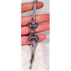 The Finest Thai Enamel Sterling Bracelet~34.3g #1493840