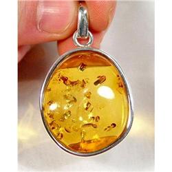 Cool Honey Baltic Amber Sterling Pendant #1493911