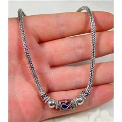 flawless ENAMEL Sterling Silver Necklace #1493920