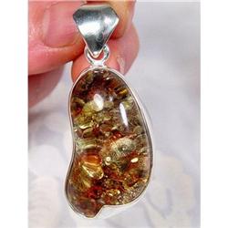 Infinity Sparkles Baltic Amber Sterling Pendant#1493930