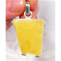 Modern Yellow Baltic Amber Sterling Pendant #1493935