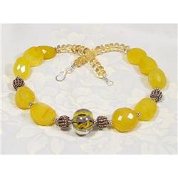 Handcrafted LAMPWORK Faceted Chalcedony #1493952