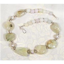 Prenite Gemstone Sterling  Necklace~140 GRAMS #1493961