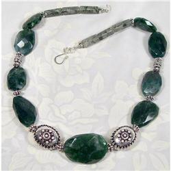 Faceted Nephrite Jade Rutile Quartz Gemstone #1493967