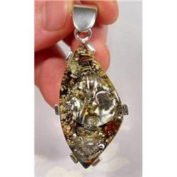 Blushing GENUINE Baltic Amber Sterling Pendant #1493979
