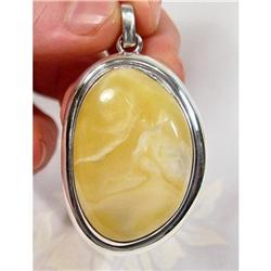 Handsome Baltic Amber Sterling Pendant~29GRAMS #1493980