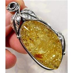 Captivating Garden of Baltic Amber Pendant~29 #1493986