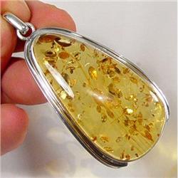 Blazing Rapture  Baltic Amber Sterling Pendant #1493993