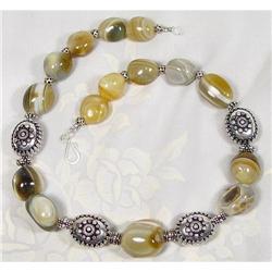 Tremendous Agate Stone Silver Choker~155 GRAMS #1493996