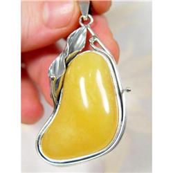REAL Butter Baltic Amber Sterling Silver #1494003