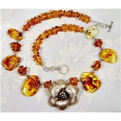Honey Baltic Amber  Hilltribe  Choker #1494009